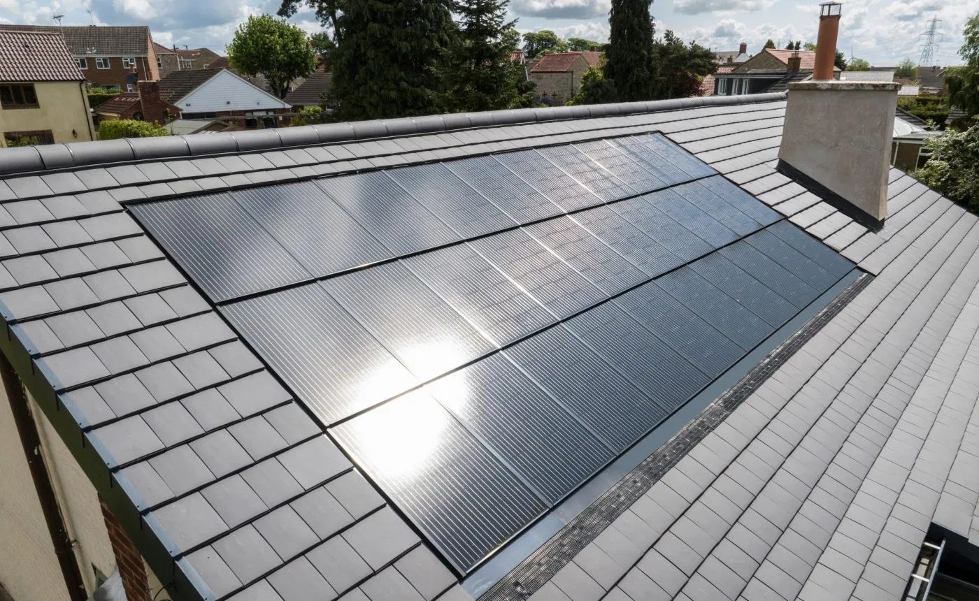Solar panels installed on a UK residential rooftop